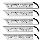 Renovator's Supply Cornice Crown Mouldings White Urethane Huntington DIY Interior Design Home Decoration Ceiling Wall Border Edges 5 Pcs Total 470" L