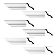 Renovator's Supply Cornice Crown Mouldings White Urethane Kensinton DIY Interior Design Home Decoration Ceiling Wall Border Edges 6 Pcs Total 564" L