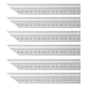 Renovator's Supply Cornice Crown Mouldings White Urethane Lunetta DIY Interior Design Home Decoration Ceiling Wall Border Edges 6 Pcs Total 576" L