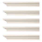 Renovator's Supply Cornice Crown Mouldings White Urethane Papillon Simple DIY Interior Design Home Decoration Ceiling Wall Border Edges 5 Pcs Total 470" L