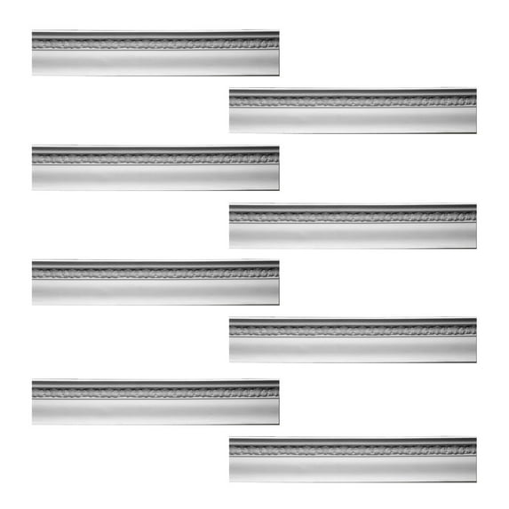 Renovator's Supply Cornice Crown Mouldings White Urethane Toqueville Ornate DIY Interior Design Home Decoration Ceiling Wall Border Edges 8 Pcs Total 635" L