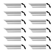 Renovator's Supply Cornice Crown Mouldings White Urethane Wellesley DIY Interior Design Home Decoration Ceiling Wall Border Edges 12 Pcs Total 1128" L