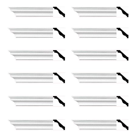 Renovator's Supply Cornice White Urethane Pleasance Simple Design 12 Pieces Totaling 1152" Length