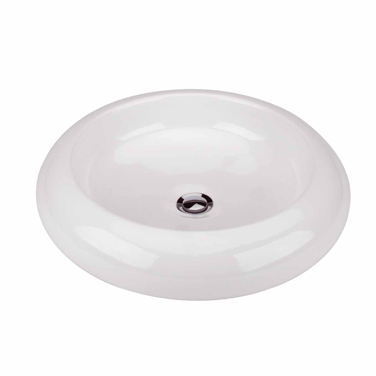 20'' White Ceramic Round Countertop Bathroom Vessel Sink