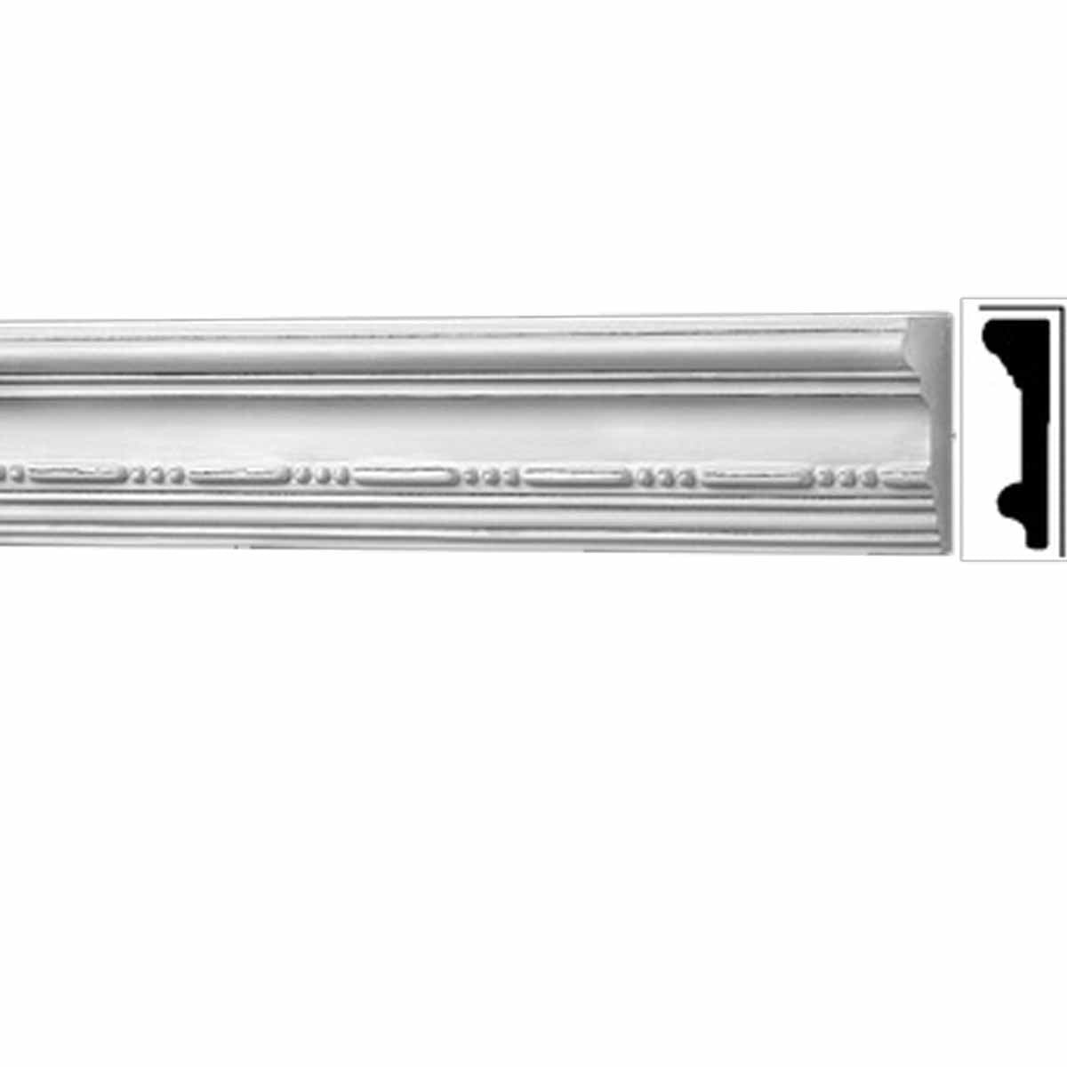 White Urethane Ornate Crown Moulding 3 1/8" x 79 3/4"