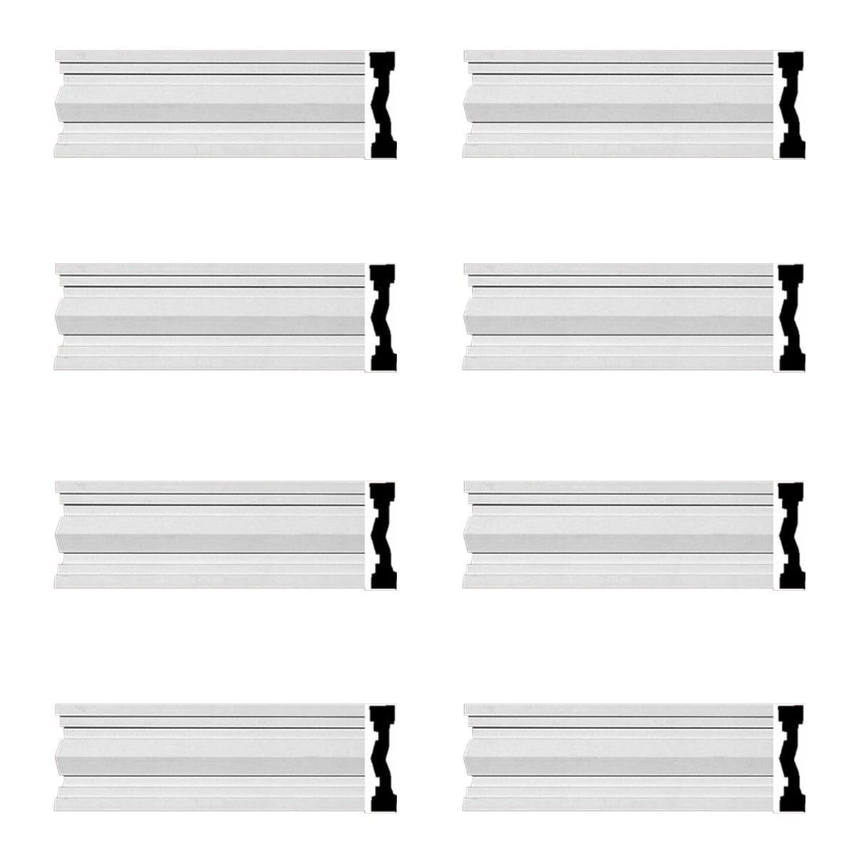White Urethane Crown Molding Pack of 8, 96" Length