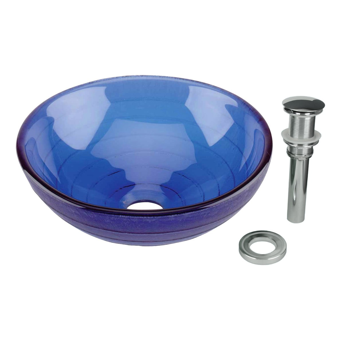 Renovator's Supply Frosted Blue Tempered Glass Mini Vessel Sink with