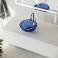 thumbnail image 1 of Renovator's Supply Frosted Blue Tempered Glass Mini Vessel Sink with Drain, 1 of 3