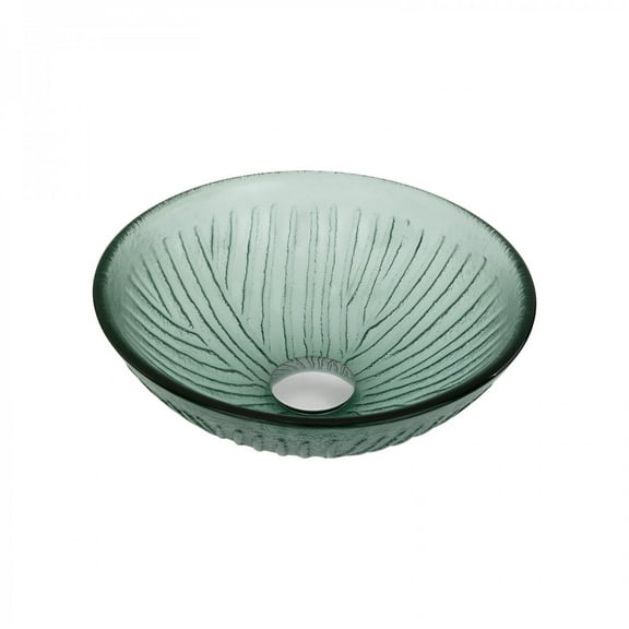 Renovator's Supply Frosted Green Tempered Glass Mini Bowl Vessel Sink with Drain