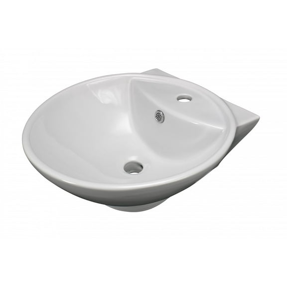Renovator's Supply Large Lucille 17" Round Countertop Vessel Bathroom Sink White with Overflow