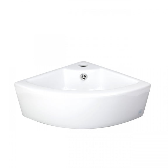Renovator's Supply Mini Hudson 17 3/8" Corner Countertop Vessel Bathroom Sink White with Overflow