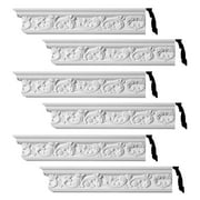 Renovator's Supply Ornate Cornice White Urethane Cannes Design 6 Pieces Totaling 564" Length