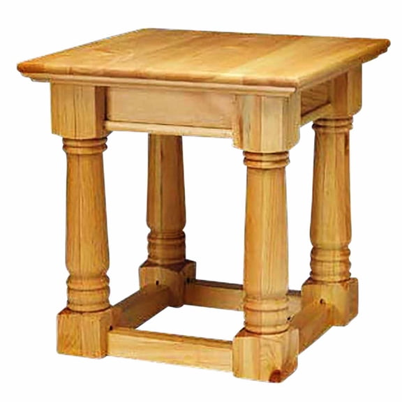 Renovator's Supply Pine End Table Natural Mission Column Design 23" H