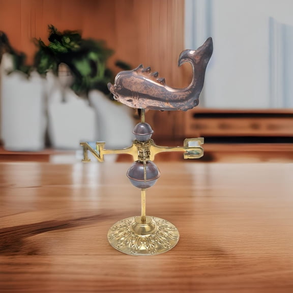 Renovator's Supply Polished Solid Copper Whale Desktop Weathervane