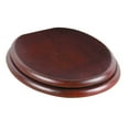 thumbnail image 1 of Renovator's Supply Round Cherry Finish Brass Hinge Toilet Seat in Hardwood, 1 of 12