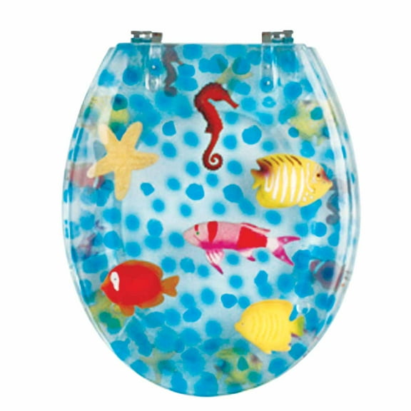 Renovator's Supply Sea Horse Polyresin Round Toilet Seat Adjustable Elongated Hinge