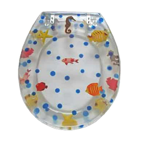 Renovator's Supply Sea Horse Polyresin Toilet Seat with Adjustable Elongated Hinge