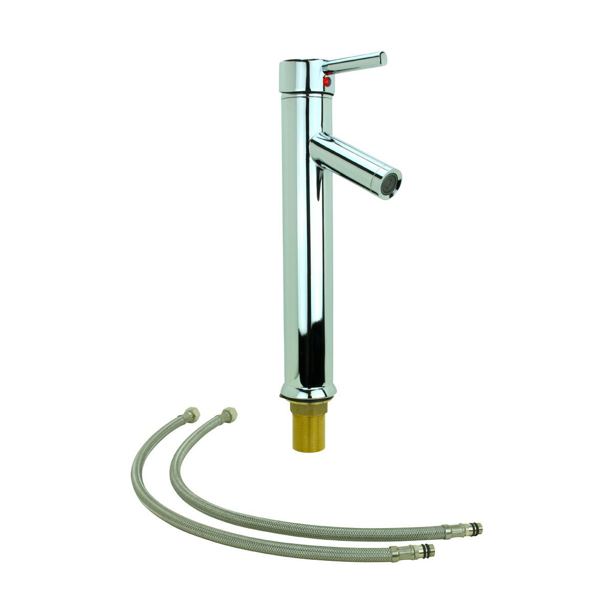 Chrome Tall Single-Hole Bathroom Faucet with Drain Assembly