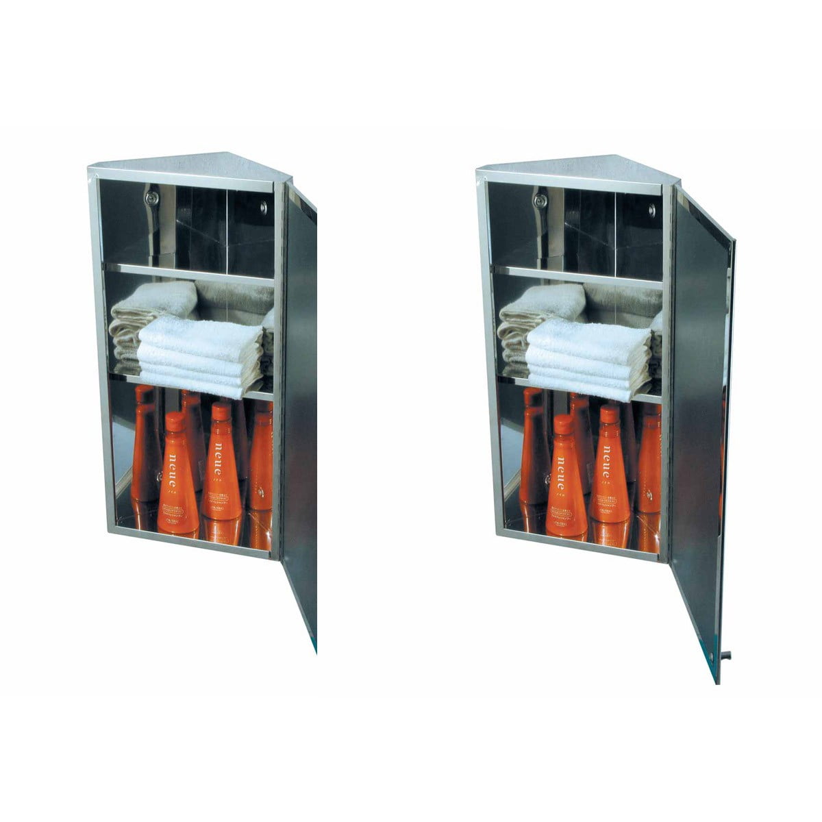 Renovator's Supply Stainless Steel Corner Medicine with Mirror Door