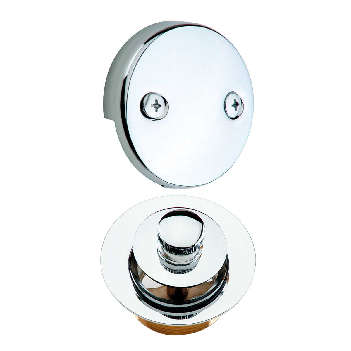 Chrome-Plated Brass Lift and Turn Tub Drain Overflow Kit