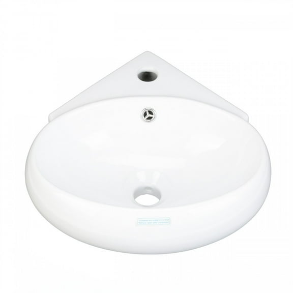 Renovator's Supply White Corner Bathroom Wall Mount Counter Vessel Sink