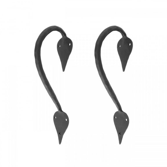 Black Wrought Iron 2 9" Door Handle Pull "Inverted Spade" Design Renovators Supply