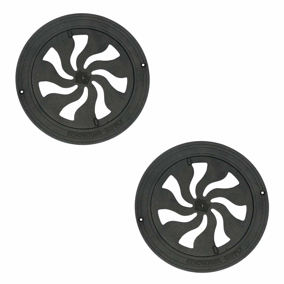 Renovators Supply 2 Round Heat Register Wall Floor Vent Grate Cast