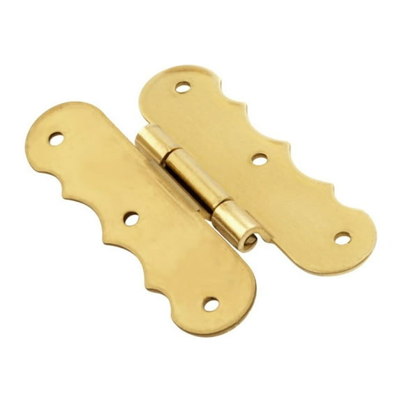 Renovators Supply 3/8" Offset Door Hinges Scalloped Flush Cabinet Hinges 1.75 x 3.5 x 3 in. Polished Solid Brass Cabinet Door H Hinges Brass Interior Door Hardware