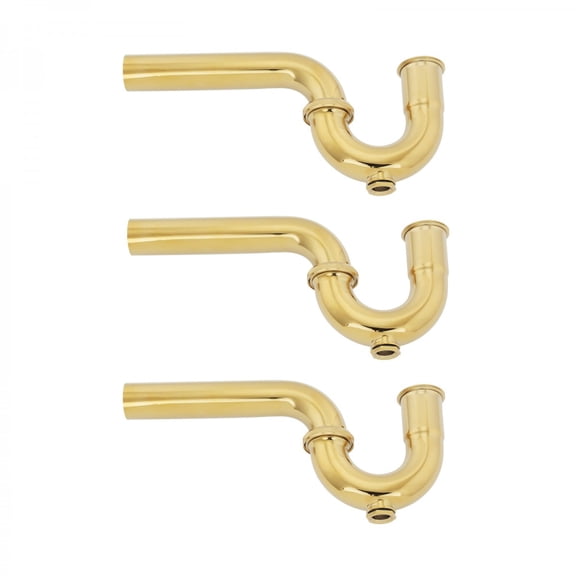 Renovators Supply 3 P Trap Titanium plated Brass Finish Stainless Steel 1 1/4" w/ Clean Out