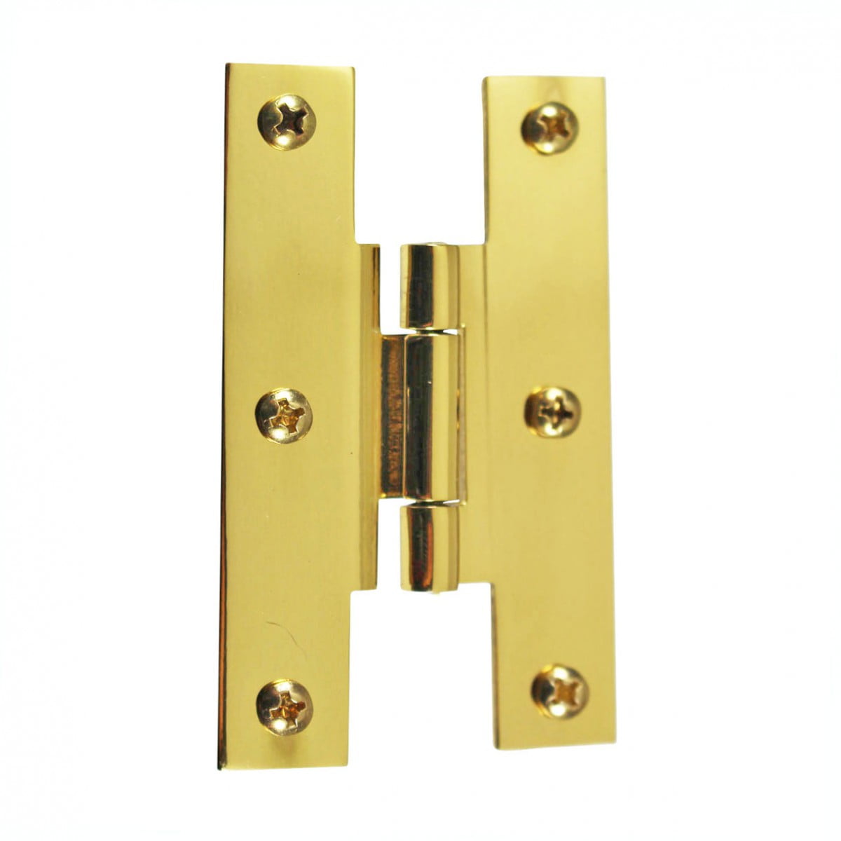 Polished Brass 3" Offset H Cabinet Hinge with Hardware
