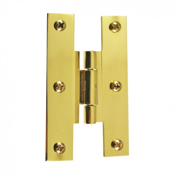 Renovators Supply 3 in Brass H Cabinet Hinge 1/4 in Offset w/Hardware Brass Flush Mount Hinge for Kitchen Cabinets