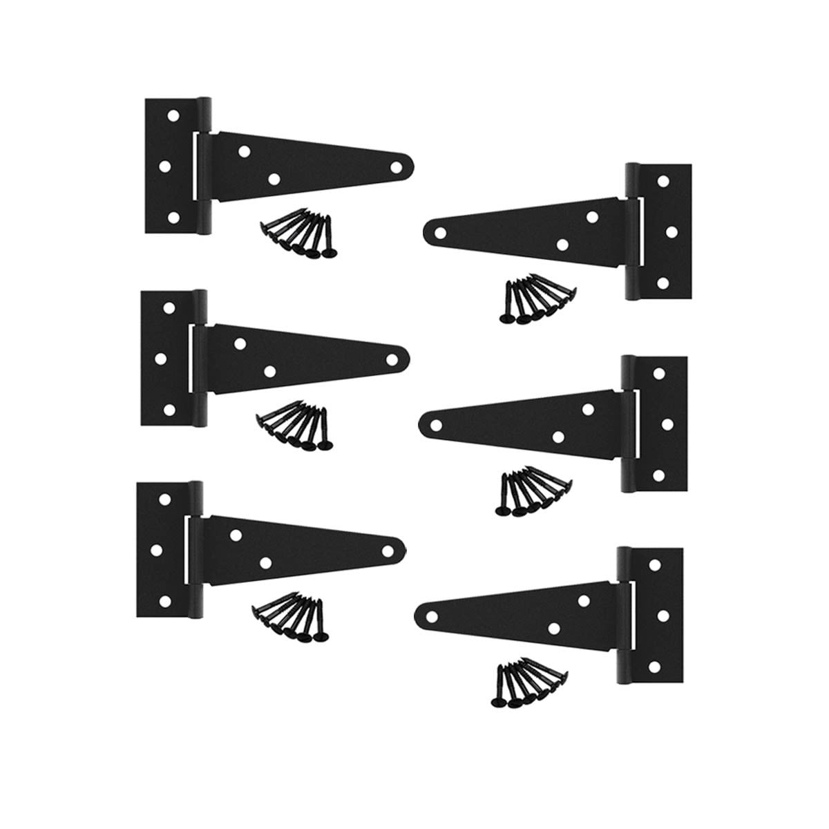 Renovators Supply 5 in. Black T Strap Shed Door Hinge Flush Mount Cast