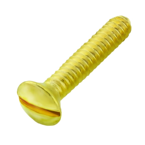 Renovators Supply 6/32 x 5/8 Slotted Oval Head Brass Plated Machine Screw Pack of 100