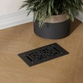 thumbnail image 1 of Renovators Supply Air Ventilation Grille | Cast Aluminum Victorian Walkable Floor Register | Luxurious Black Finish 10" x 5.5" Overall Ceiling Register, 1 of 10