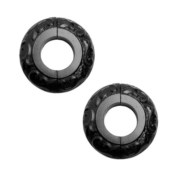 Renovators Supply Aluminum Escutcheon Plate 3 1/4 in OD Escutcheon Black Powder Coated Finish Radiator Flange Pack of 2