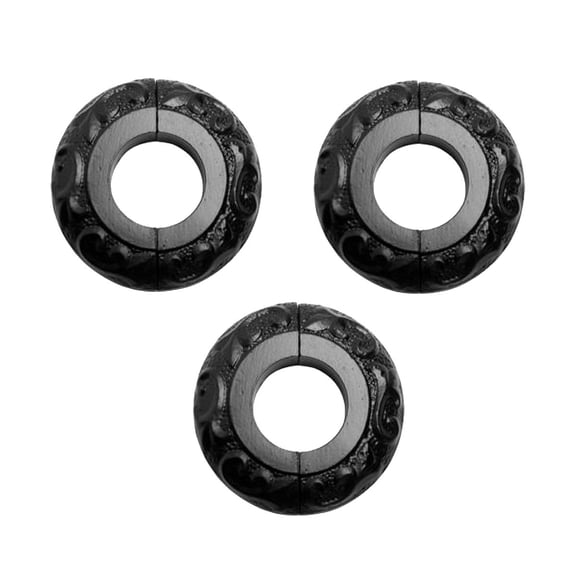 Renovators Supply Aluminum Escutcheon Plate 3 1/4 in OD Escutcheon Black Powder Coated Finish Radiator Flange Pack of 3