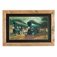 thumbnail image 1 of Renovators Supply Antique Steam Train Artwork Wood Framed Print 15" x 21.75", 1 of 3