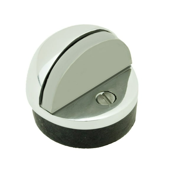 Renovators Supply Bathroom Door Stoppers 1.65 in. Brass Dome Shaped Floor Mount Door Stop w/Chrome Finish