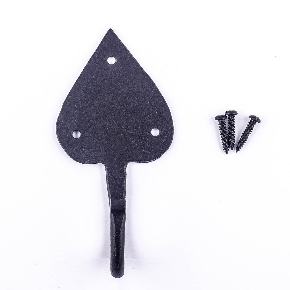 Renovators Supply Bathroom Hooks for Hanging Bathroom Towel Holder 5.3" Black Spade Shaped Cast ...