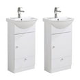 thumbnail image 1 of Renovators Supply Bathroom Vanity w/Sink 17 3/4" Wide White Ceramic Vanity Sinks for Bathrooms w/Bathroom Vanity, Faucet and Sink Drain, Pack of 2, 1 of 15