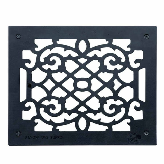 Renovators Supply Black Air Vent Registers, Grilles and Vents 11-3/8" x 9-1/2" Cast Aluminum Wall/Ceiling/Floor Vent Register