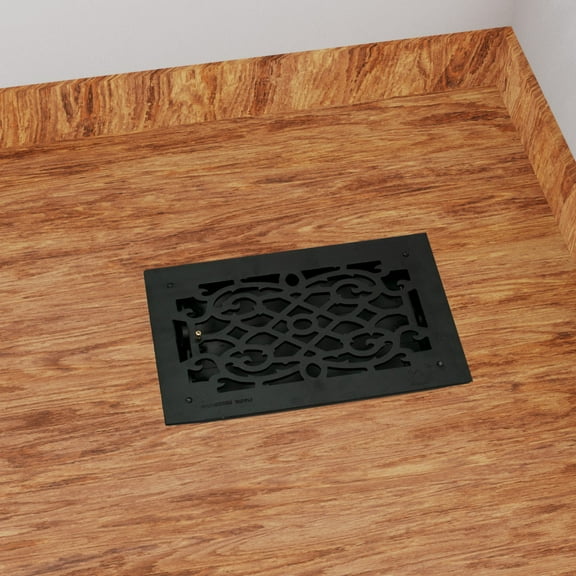 Renovators Supply Black Air Vent Registers, Grilles and Vents 16" x 10" Cast Aluminum Wall/Ceiling/Floor Vent Register