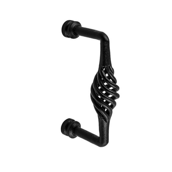 Black Wrought Iron Birdcage Cabinet Pull 5" L handles Rust Resistant Decorative Pulls with Screws Renovators Supply