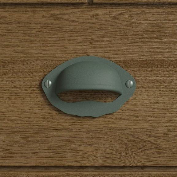 Renovators Supply Black Cabinet Cup Bin Pull 3" W x 2" H Antique Wrought Iron Kitchen Drawer or Dresser Handles w/Rust Resistant Cup Bin Pulls w/Screws