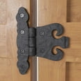 thumbnail image 1 of Renovators Supply Black Cabinet Door Hinge w/Hardware 4.5" Rust Resistant Wrought Iron Flush Mount Hinge for Cabinets, 1 of 11
