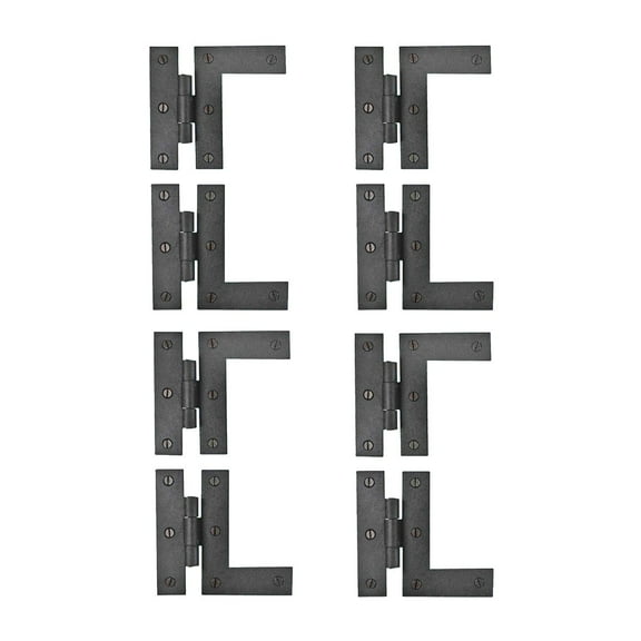 Renovators Supply Black Cabinet Hinges 3.5 in HL Hinge Pair Left and Right Wrought Iron Kitchen Cabinet Hinge w/Hardware Pack of 4
