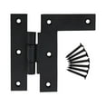 thumbnail image 1 of Renovators Supply Black Cabinet Hinges 3.5 in HL Offset Hinge Right Wrought Iron Kitchen Cabinet Hinge w/Hardware, 1 of 12