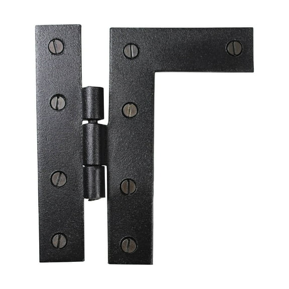 Renovators Supply Black Cabinet Hinges 4.5 in HL Offset Hinge Right Wrought Iron Kitchen Cabinet Hinge w/Hardware