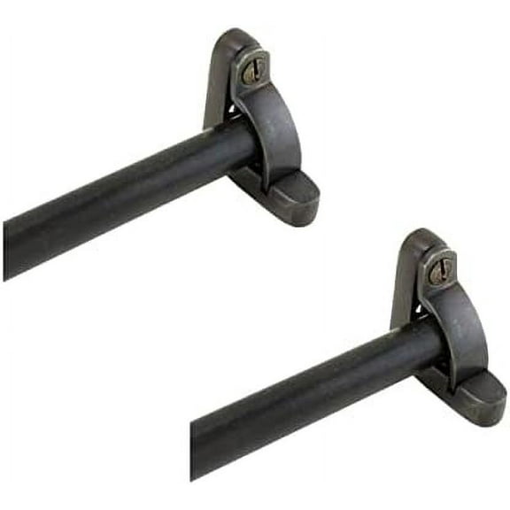 Renovators Supply Black Carpet Runner Rod Set for Staircases 39 5/8 Inch Long Oil Rubbed Bronze Finish Over Brass Rod Tubes with Holder Bracket Hardware to Secure Stair Carpet Runners Pack of 2