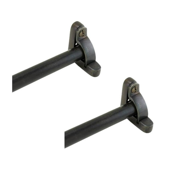 Renovators Supply Black Carpet Runner Rod Set for Staircases 39 5/8 Inch long Oil Rubbed Bronze Finish Over Brass Rod Tubes with Holder Bracket Hardware To Secure Stair Carpet Runners Pack of 2